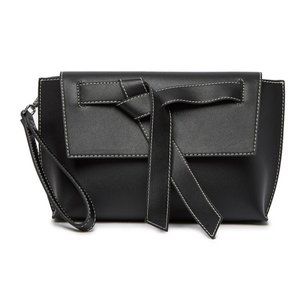 NWT French Connection | Jacques Black Vegan Faux Leather Wristlet Clutch Purse